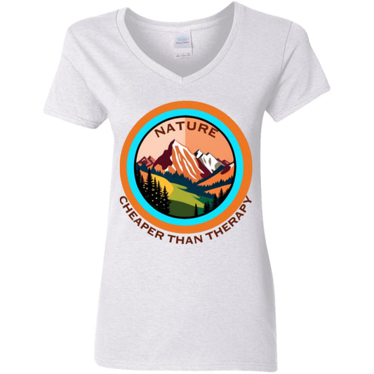 Cheaper than Therapy Ladies V-Neck T-Shirt