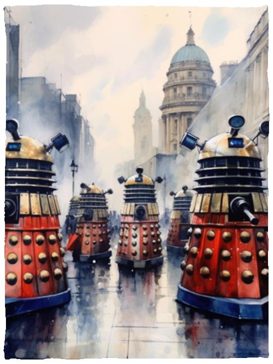 Dr Who - Daleks Downtown Cozy Plush Fleece Blanket - 30x40