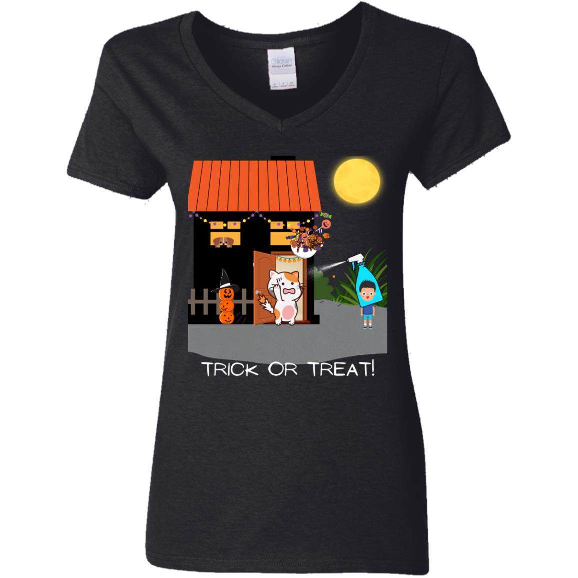 Scaredy Cat Ladies V-Neck T-Shirt