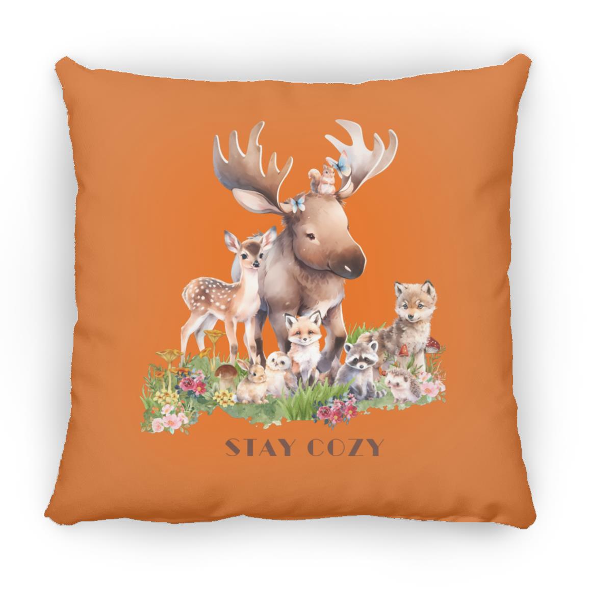 Woodland Babies Stay Cozy Small Square Pillow