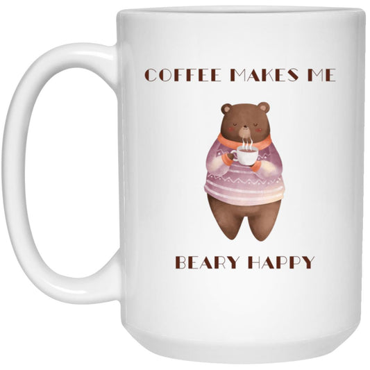 Beary Happy 15 oz. White Mug