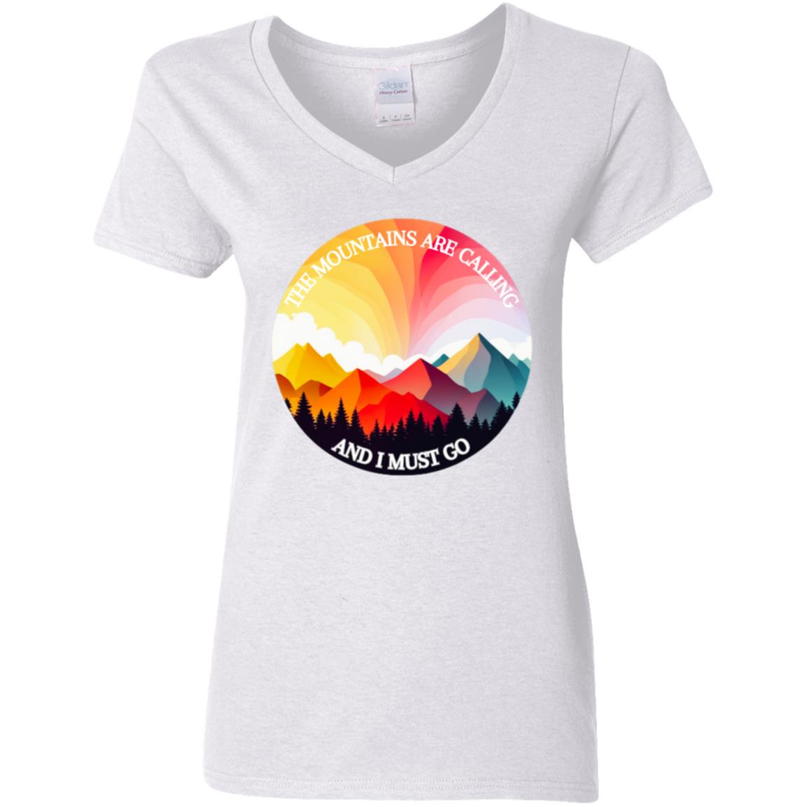 Mountains Ladies V-Neck T-Shirt