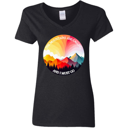 Mountains Ladies V-Neck T-Shirt