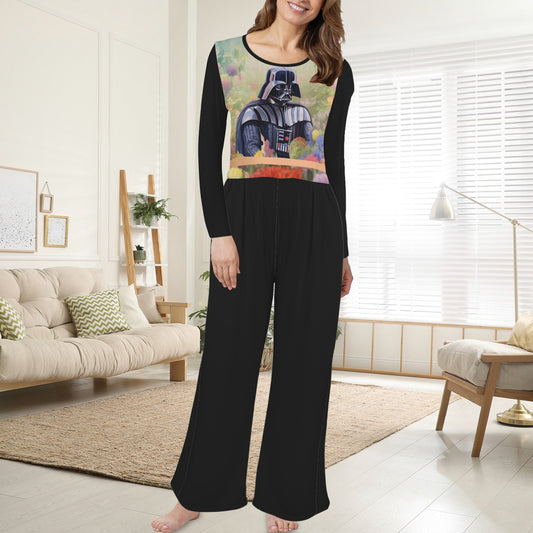 Star Wars - Romantic Vader Women's Round Neck Pocket Long Pajama Set