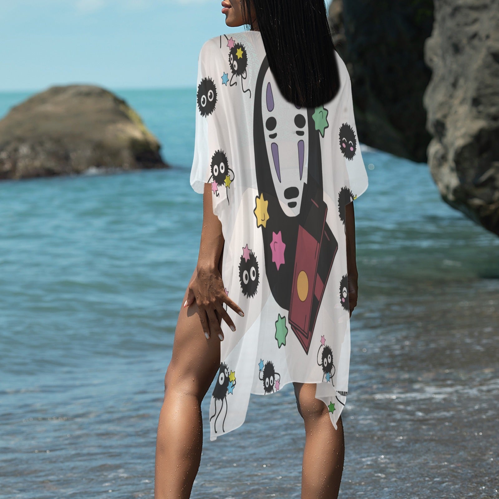 Spirited Away- No Face & Friends Women's Long Cover Up