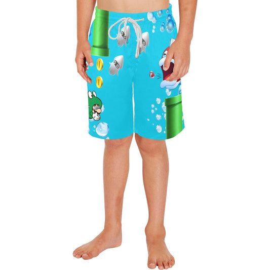 Mario Bros. - Underwater Mario Boys' Causal Beach Shorts