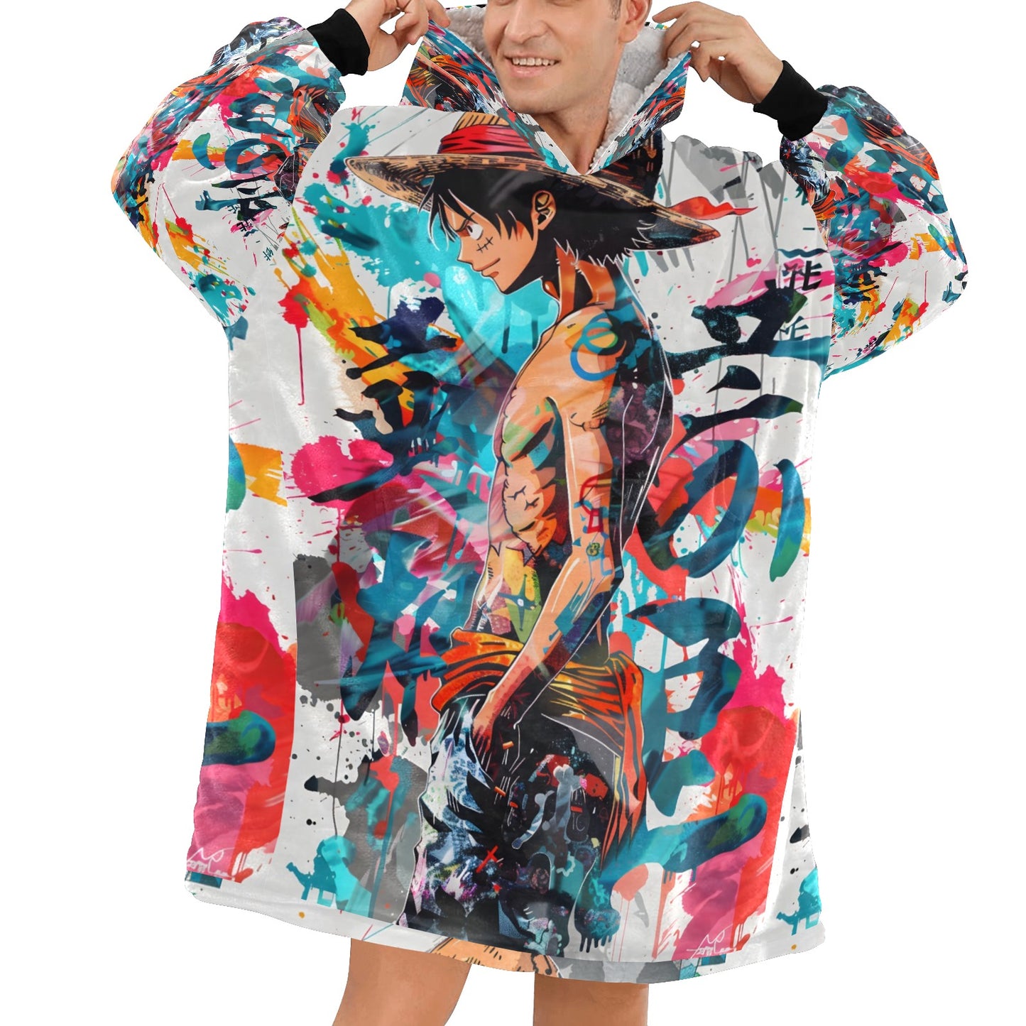 One Piece - King of the Pirates Blanket Hoodie for Men