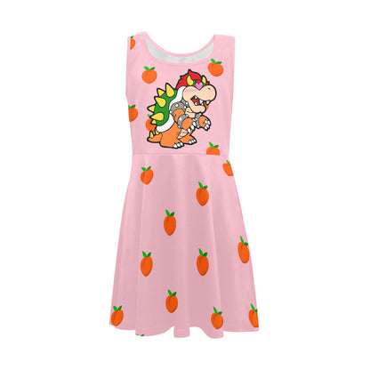 Mario Bros. - Bowser Loves Peaches Peaches Peaches Peaches Peaches Girl's Sleeveless Sundress
