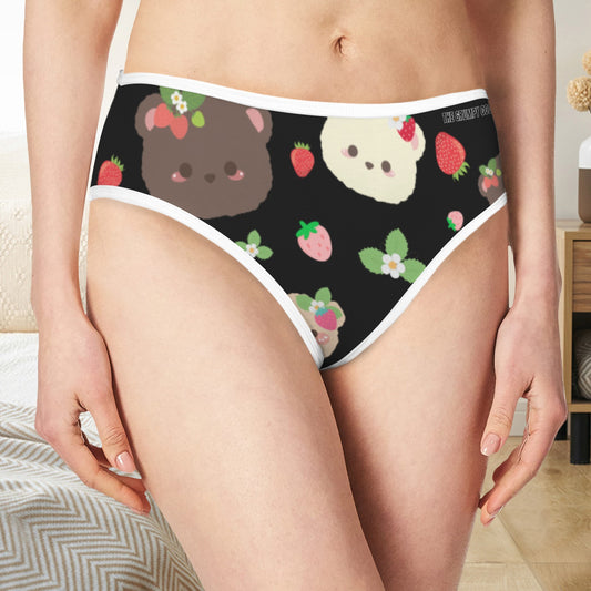 The Grumpy Cookies - Strawbeary Pals Gangs All Here Women's Mid Rise Black Underwear