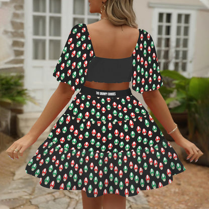 KPDH - That's My Hat Women's Square Neck Crossover Waist Cutout Casual Dresses